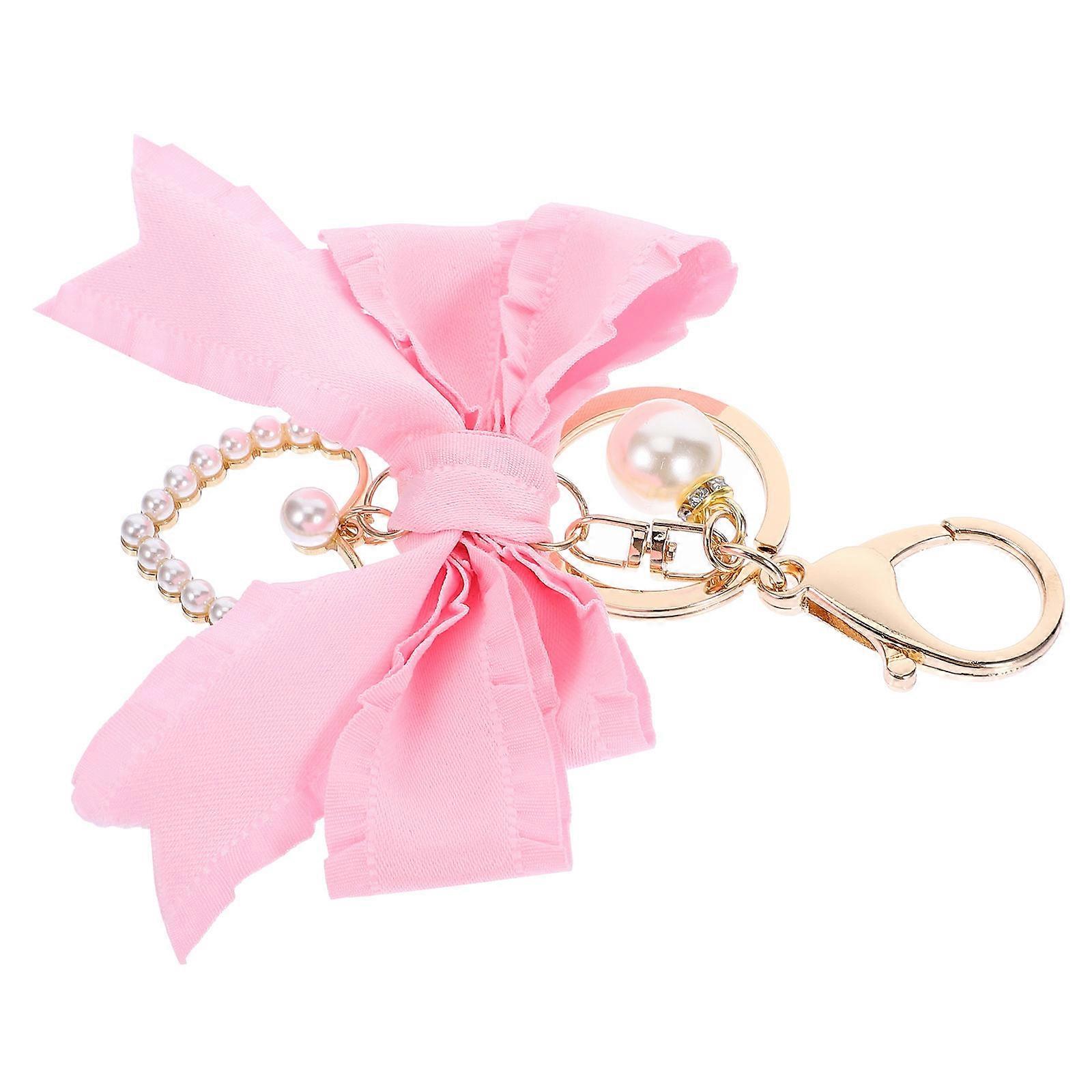 バックパックキーペンダントリボンハートペンダント付き蝶結びキーホルダー13.00X13.00X2.00CM車の装飾1セット