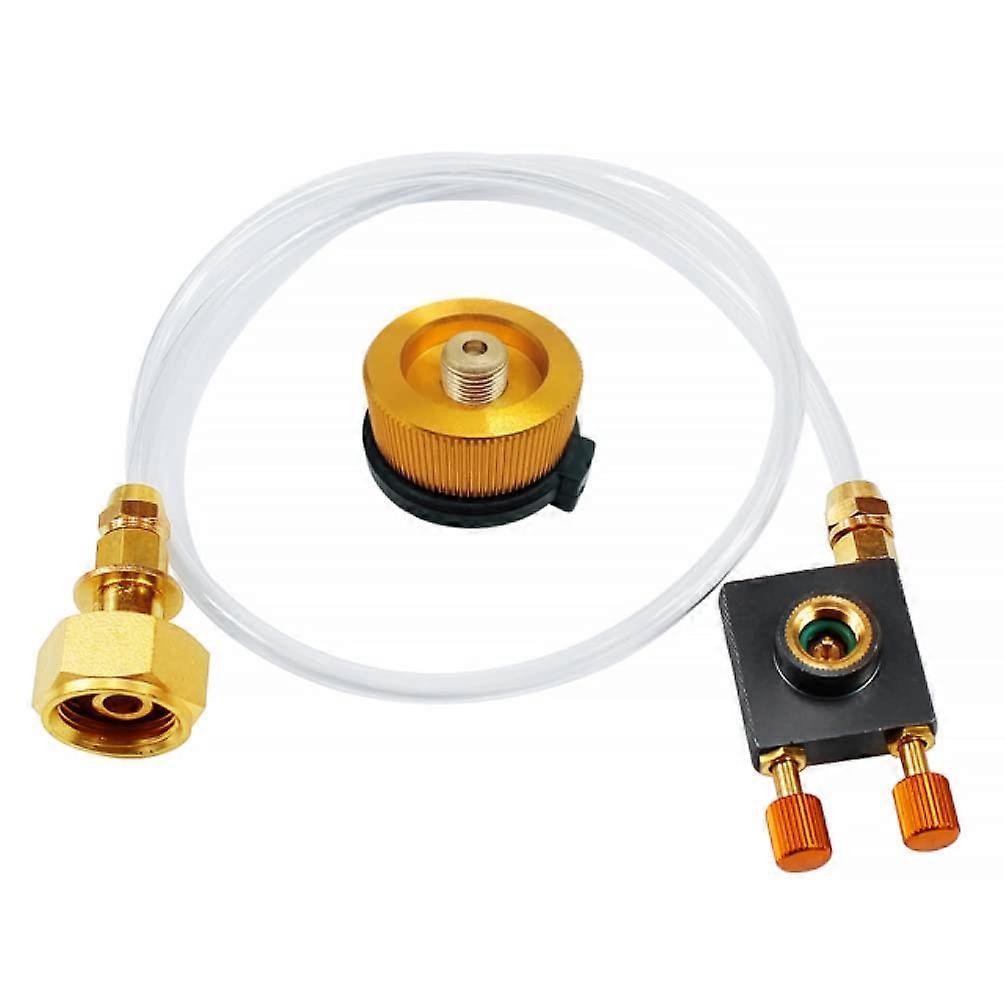 Propane Adapter Hose Regulator And Hose Connection Set For Flat Cylinders, Tank Coupler, Pressure Relief (B)