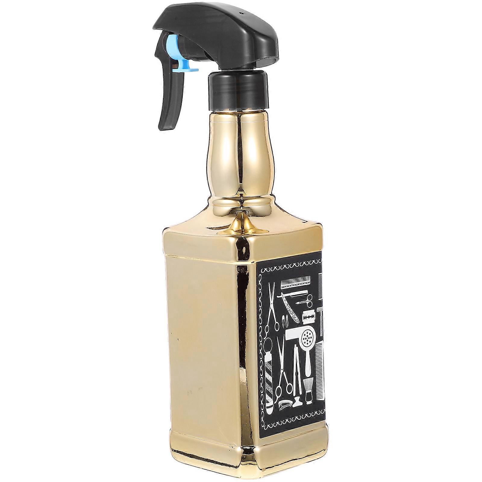 Small Water Spray Bottle Portable Watering Pot Fine Misting For Salon Use Golden 500ml 1Set