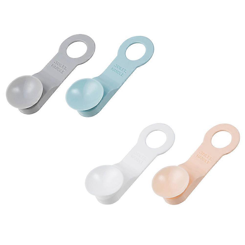 مجموعة رافع غطاء المرحاض من 4 ملحقات حمام أنيقة مع شفط قوي للفتح مثالية للعائلات وكبار السن رمادي وردي فاتح وأزرق فاتح