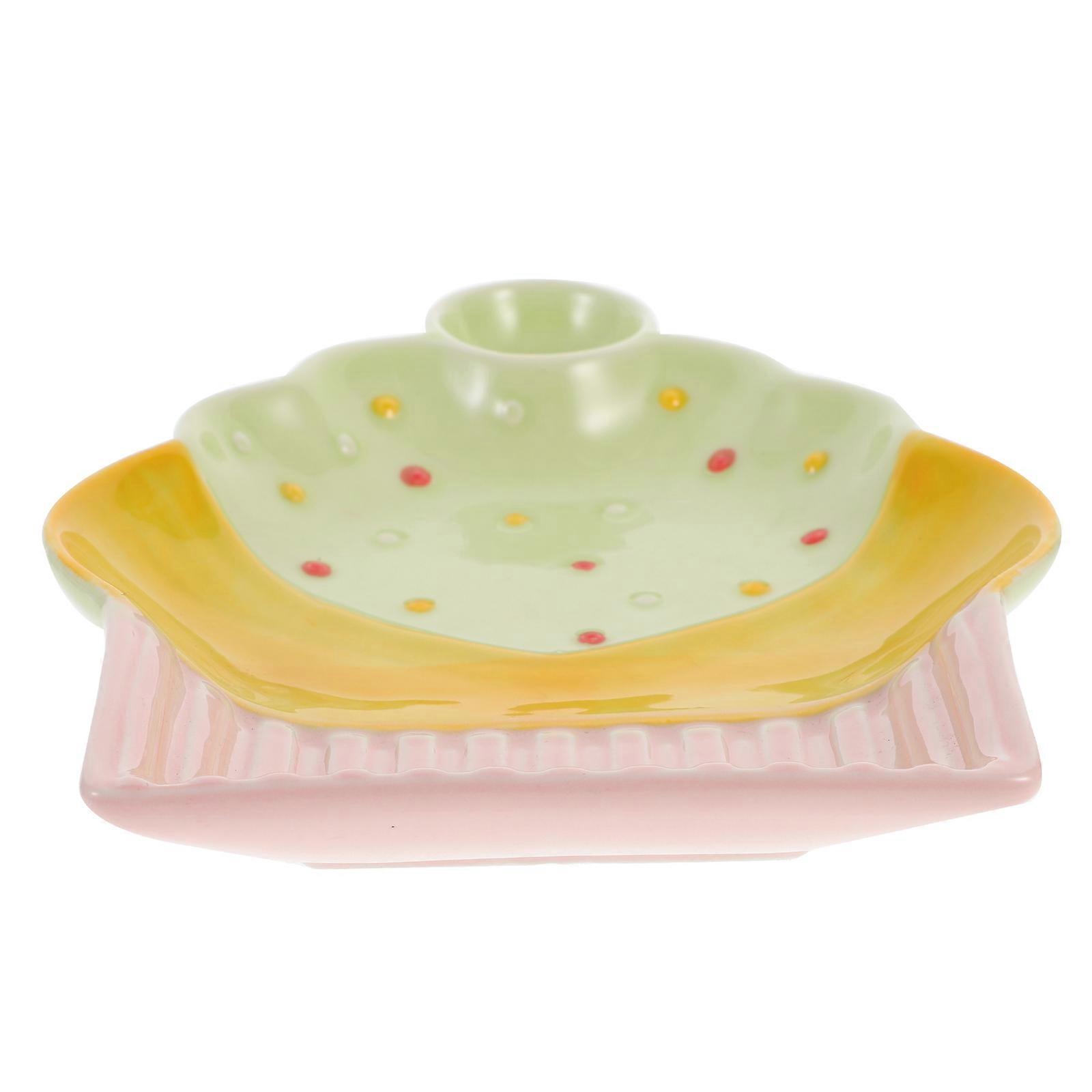 Ceramic Serving Plate For Tableware Home Use Multi-functional Blue 20.50X13.00X3.00CM 1Pc