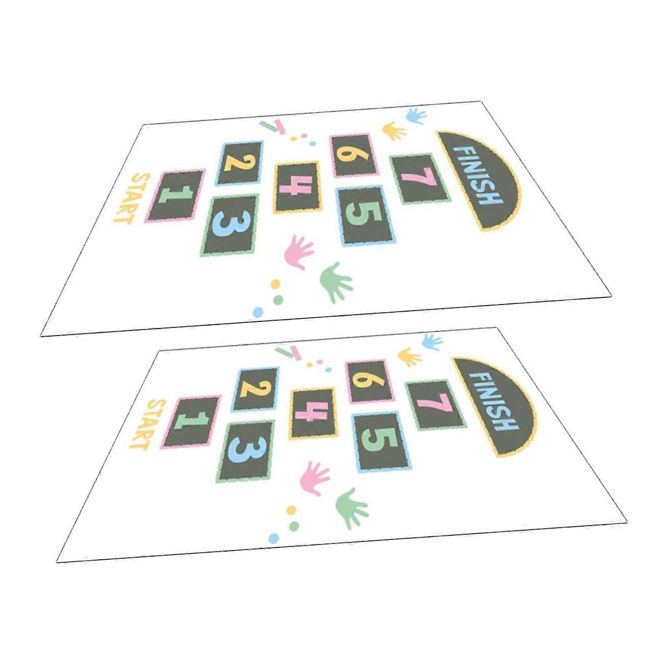 Hopscotch Floor Stickers Pack Of 2 - Numbers Decals For Hopscotch Game, Floor Stickers For Kids