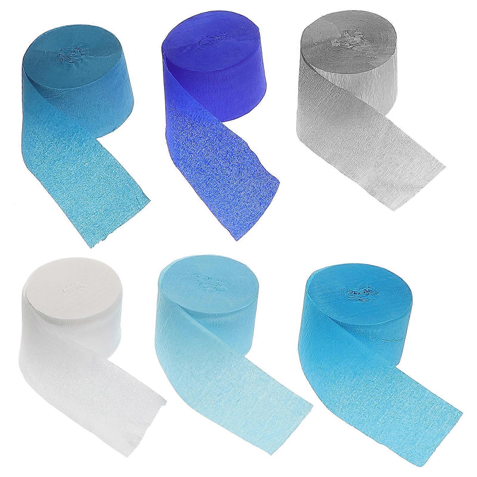 Delicate Crepe Papers Party Streamer Rolls Anniversary Navy Blue Multi Function 6 Rolls