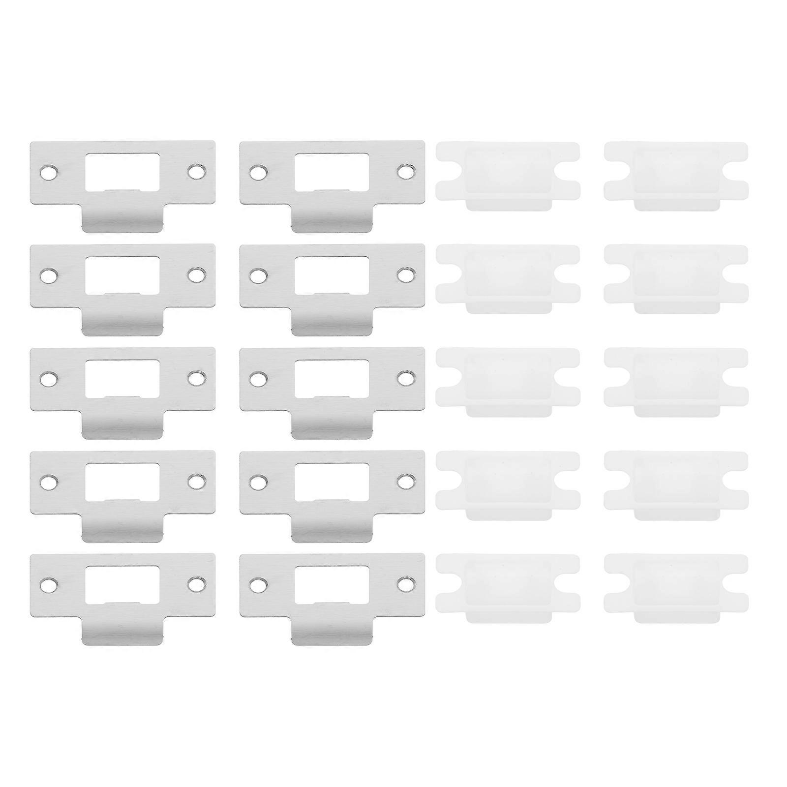 Stainless Steel Door Latch Strike Plates with Reinforcement Kit – Durable Door Repair Parts for Bedroom and Living Room Security and Strength
