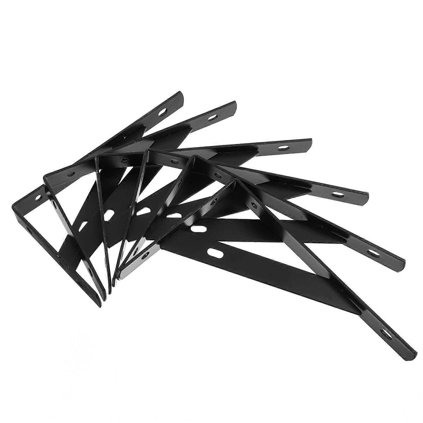 Shelving Brackets Floating Shelf Support Wall Mounted Shelf Hardware Minimalist Home Use Rolled Steel 6Pack