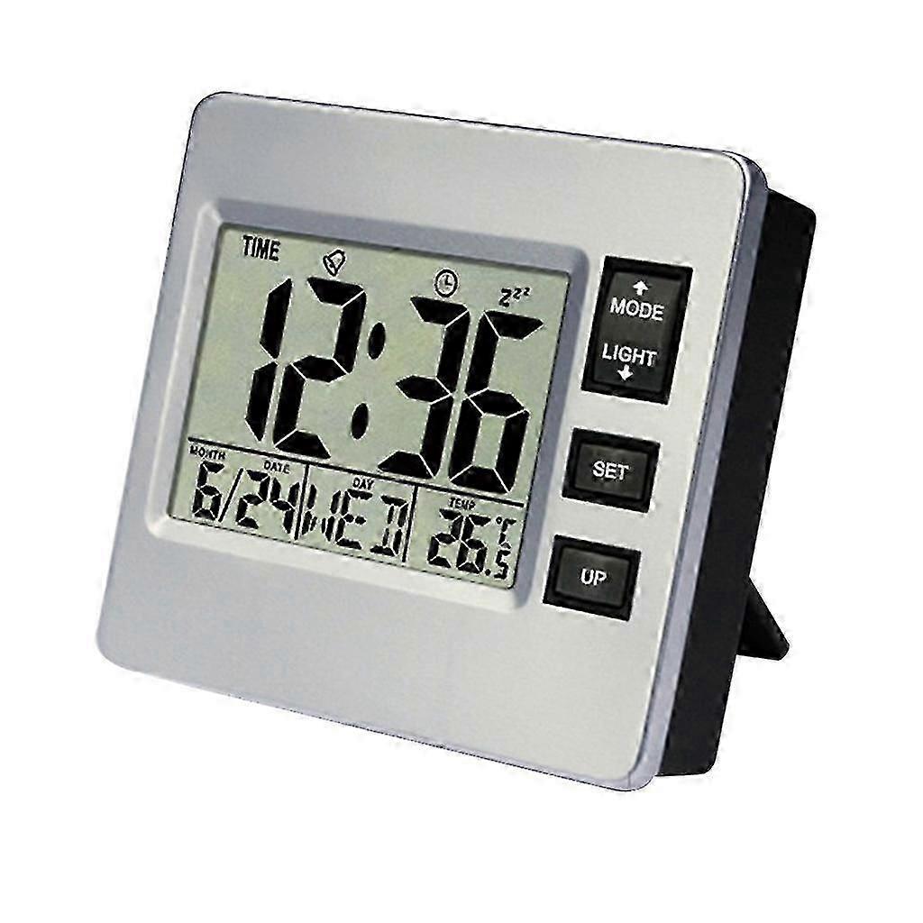 Digital Alarm Clock, Radio Alarm Clock, Desk Clock With Snooze Function, Calendar And Temperature Display For Home, Bedroom