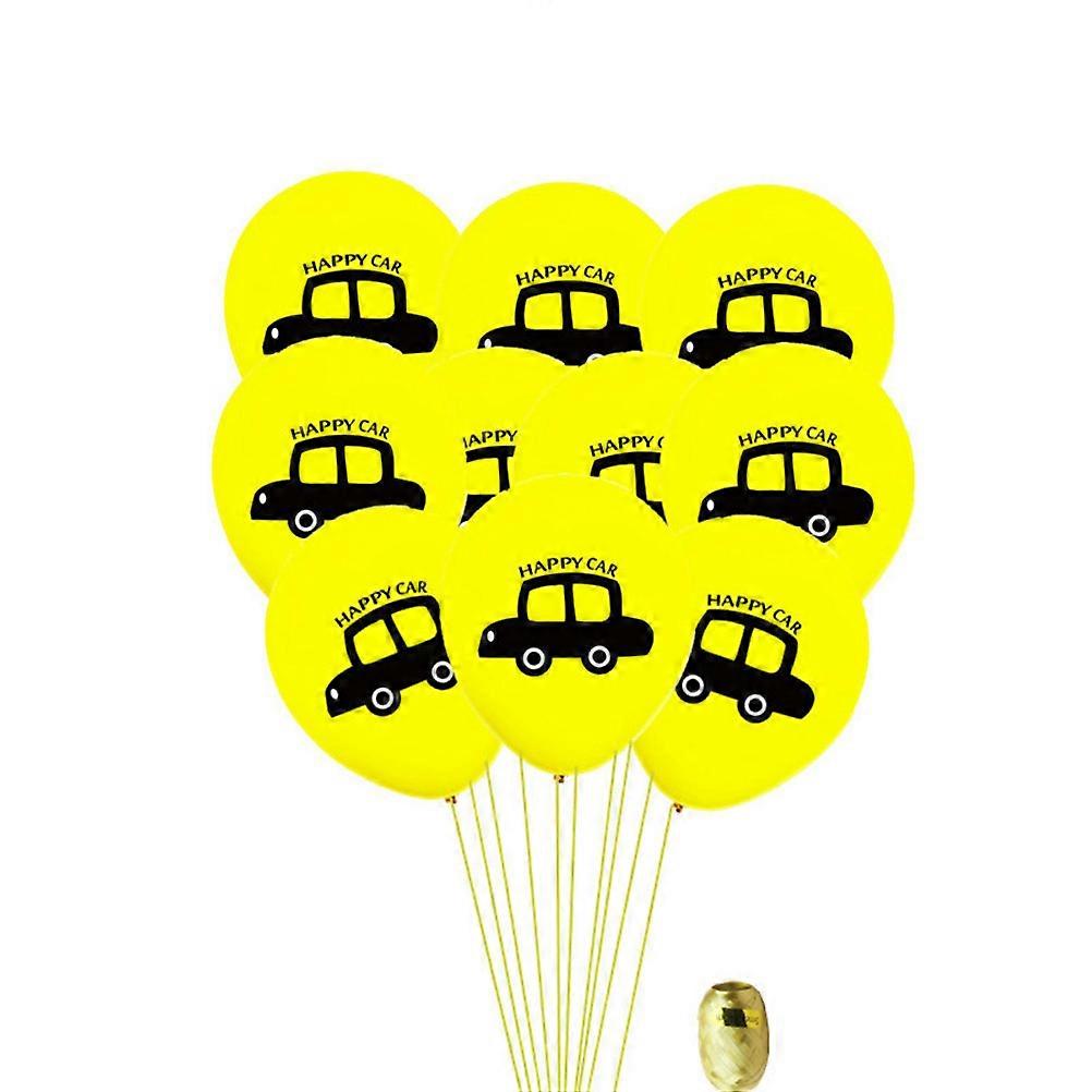 Latex Balloons Party Decoration Supplies Car Printing Round Shape 13Pcs