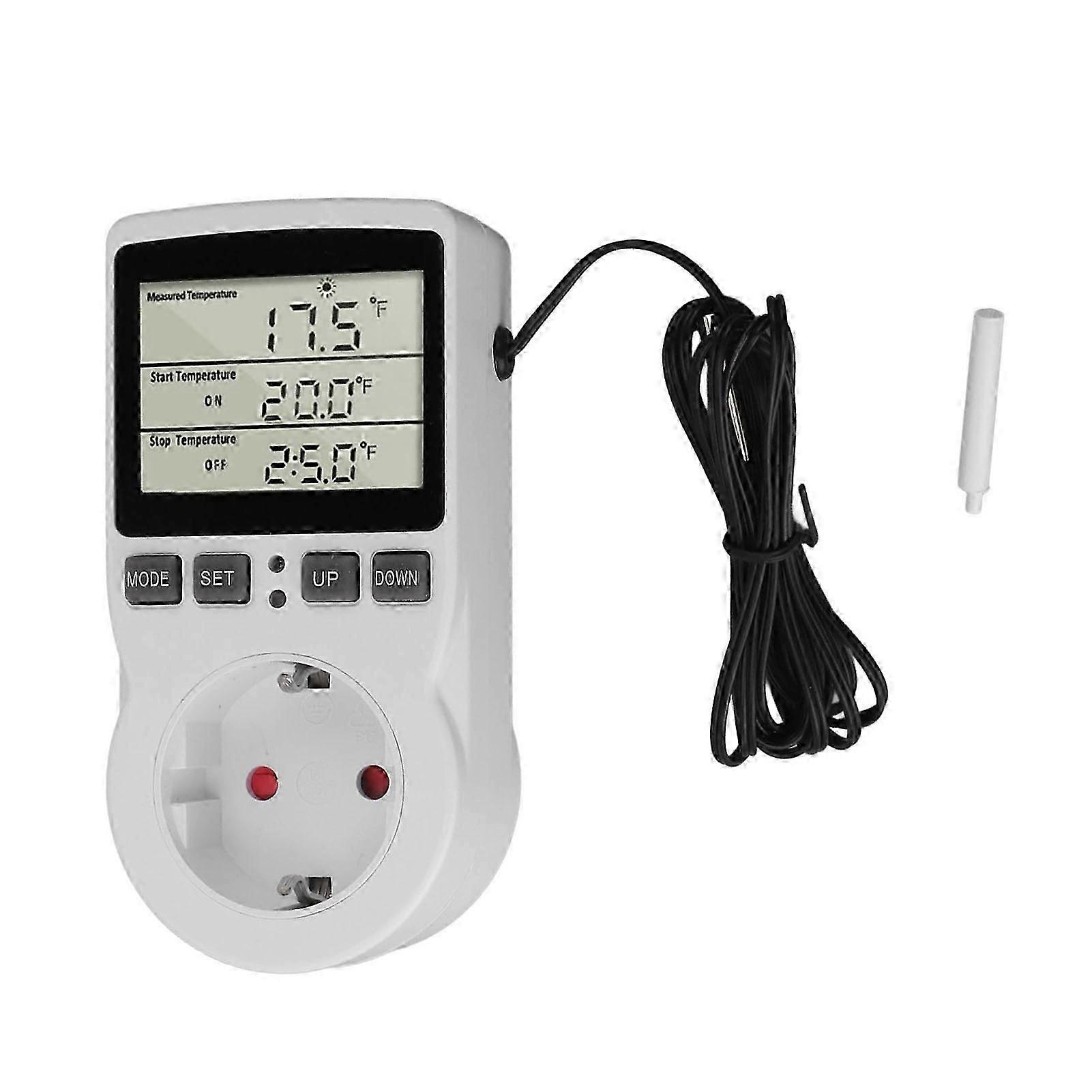 Digital Temperature Controller Thermostat Timer Outlet Plug Temperature Control Outlet with Power Display 100