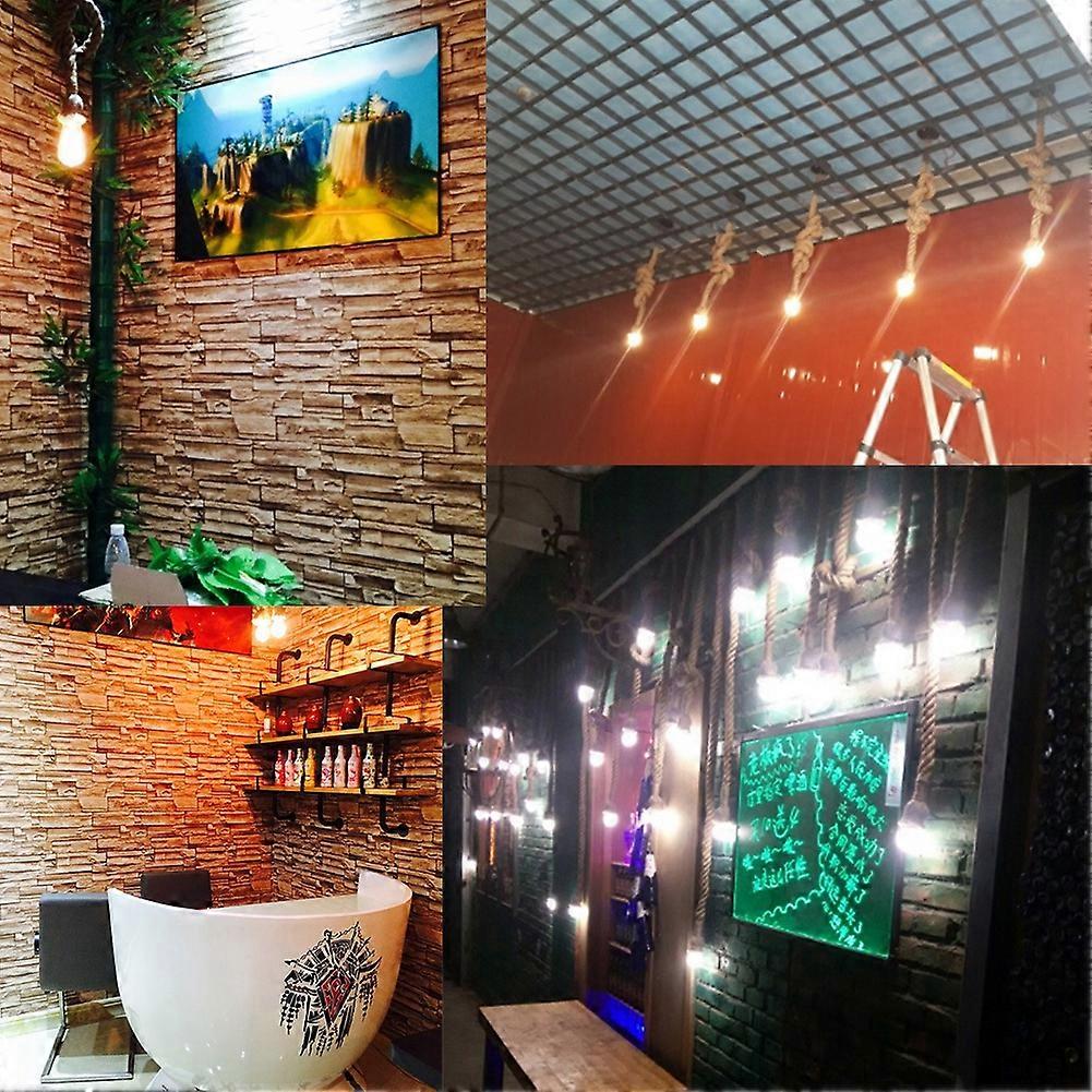 Vintage Hemp Rope Pendant Lights Lamp Bulb Base Holder for Room Decor 85-265V(3m 2 heads)