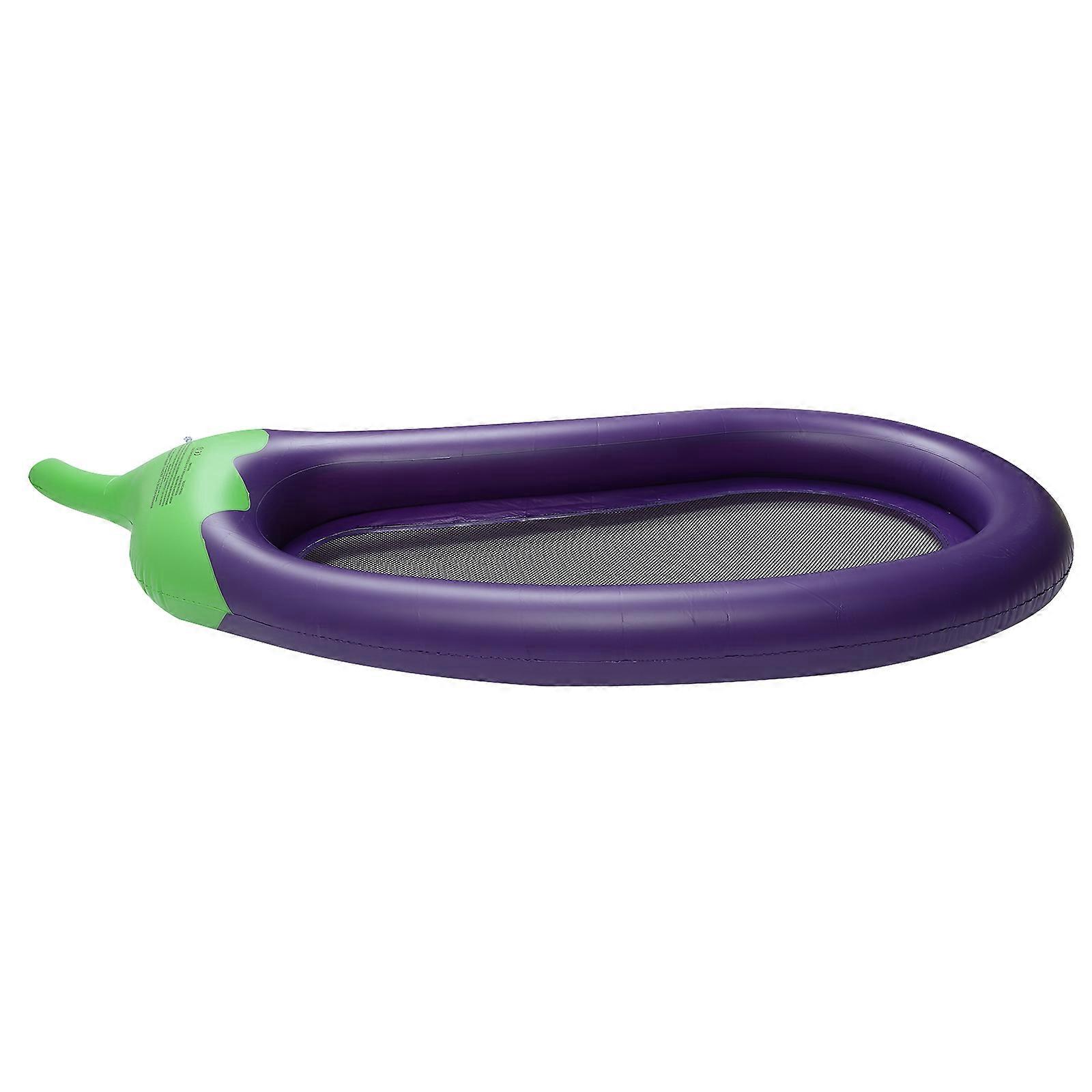 Inflatable Eggplant Floating Mat Thick PVC Swimming Pool Raft Water Sofa UV Resistant Tear Resistant Summer Pool Lounger for Beach and Parties