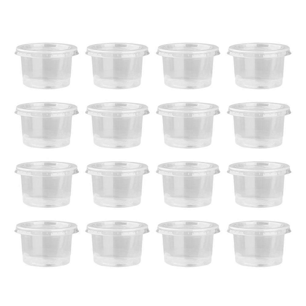 50pcs Simple Plastic Pudding Bowls Jam Cups Pudding Containers Home Supplies