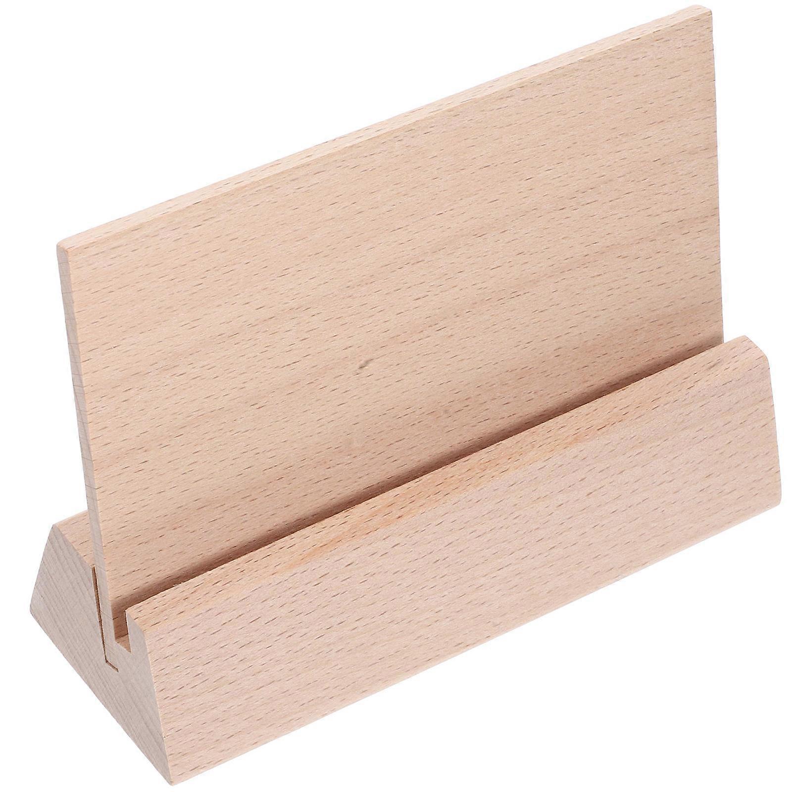 Desk Calendar Base Wooden Display Stand for Holding Calendars and Photos in Office Use Beige Color 1Set