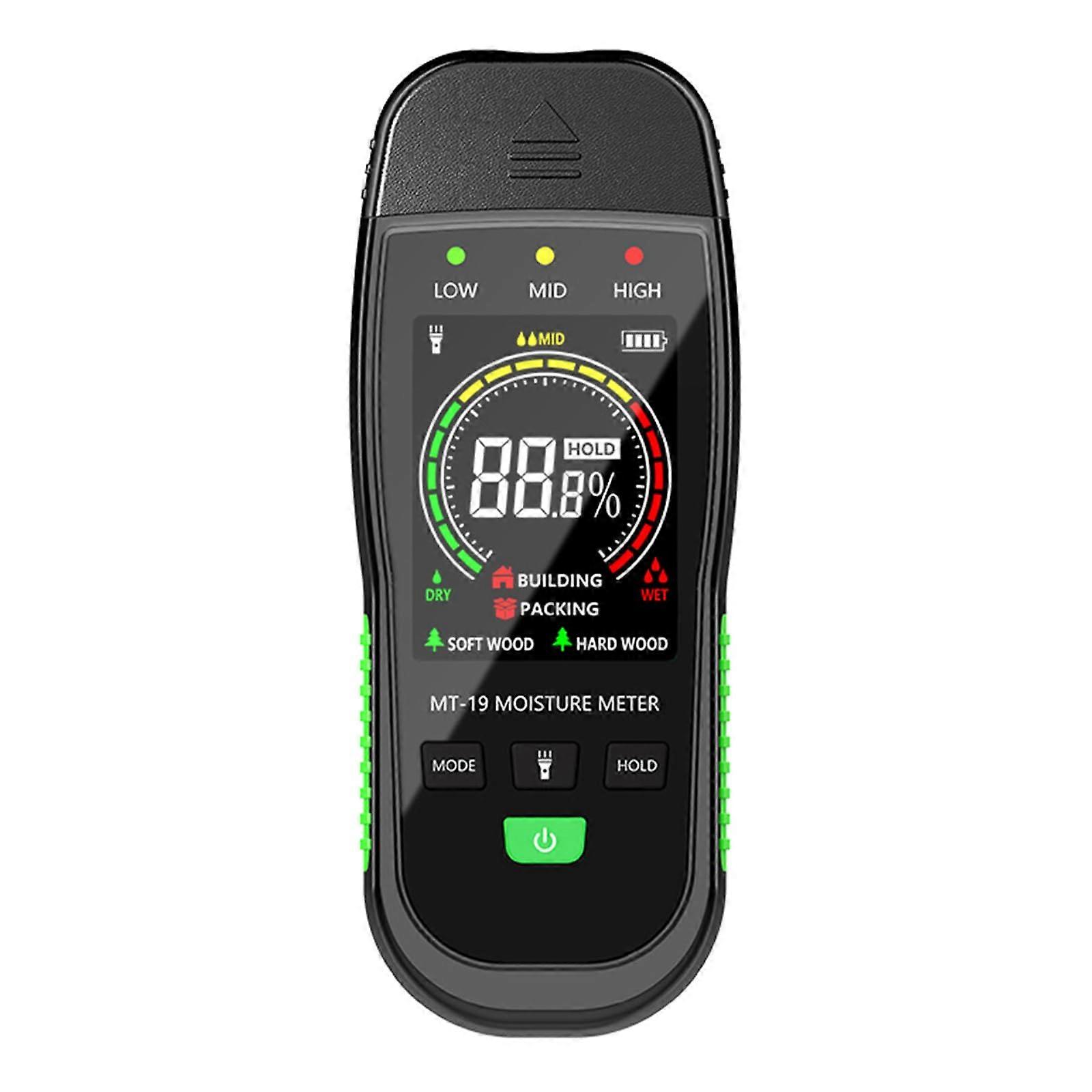 Wood wall measuring device, digital display, moisture meter with alarm, flashlight, content meter, wood detector Ref: 8823