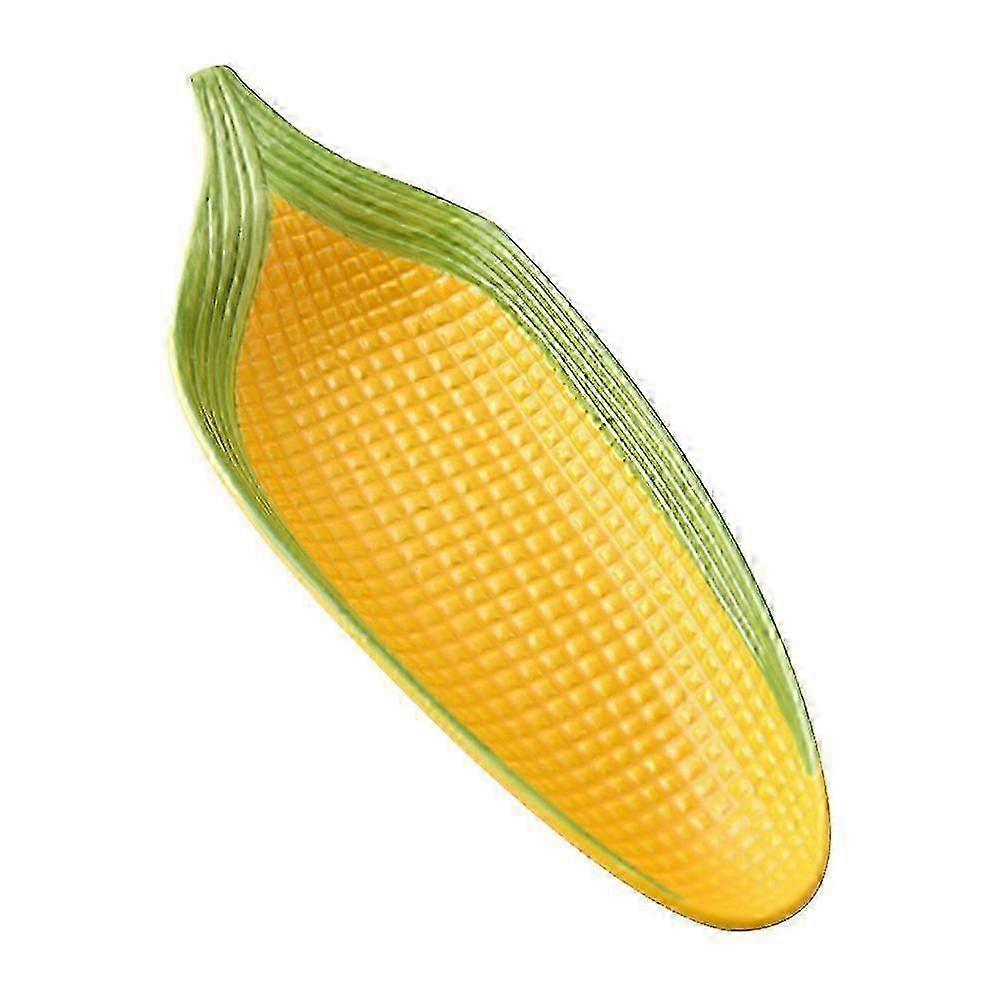Hand-painted Ceramic Corn Plate for Dining Table Snacks and Refreshments - 1PC