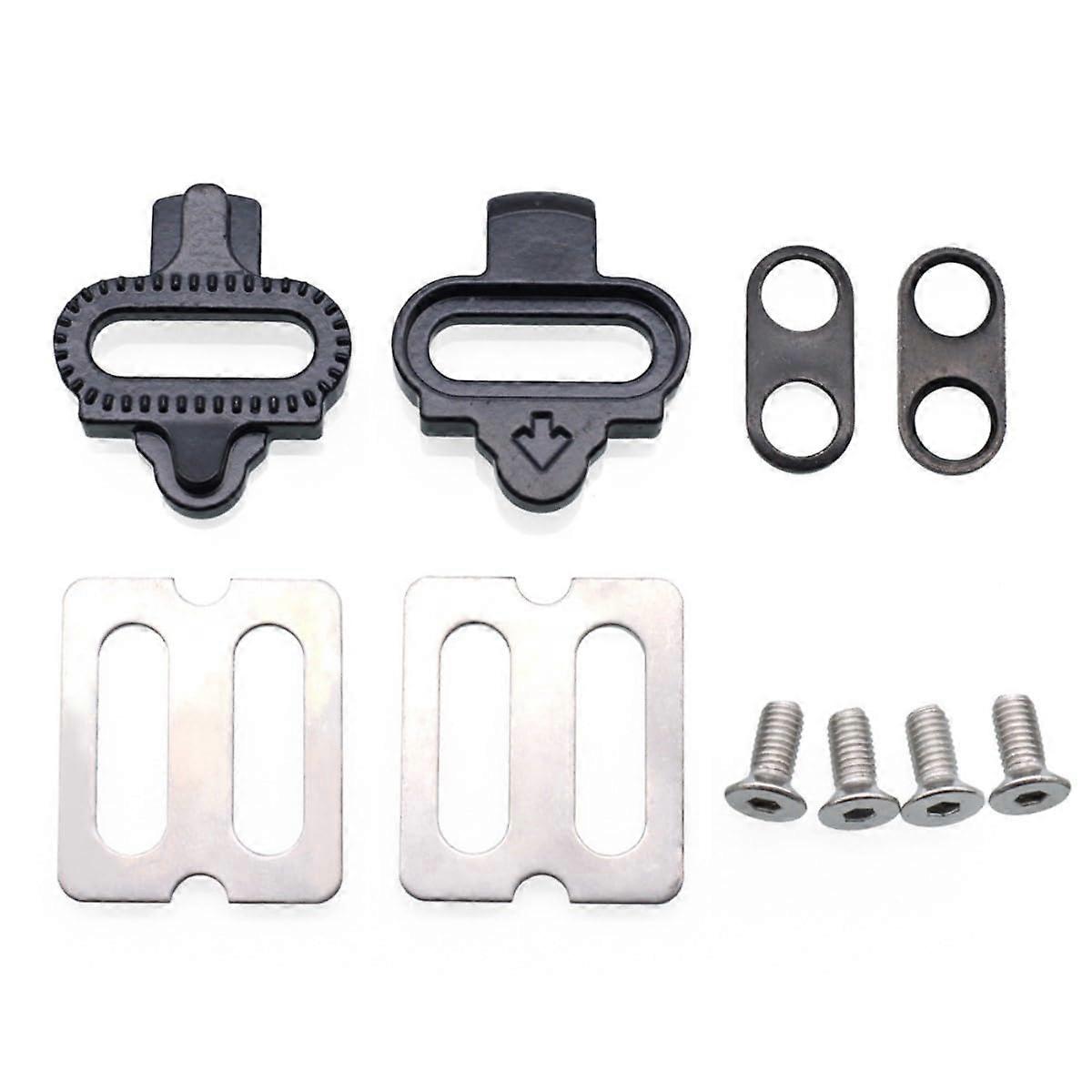 Bike Pedal Cleats Set, SPD Compatible Bicycle Shoe Plates, Durable Cleat Set for Mountain and Road Cycling