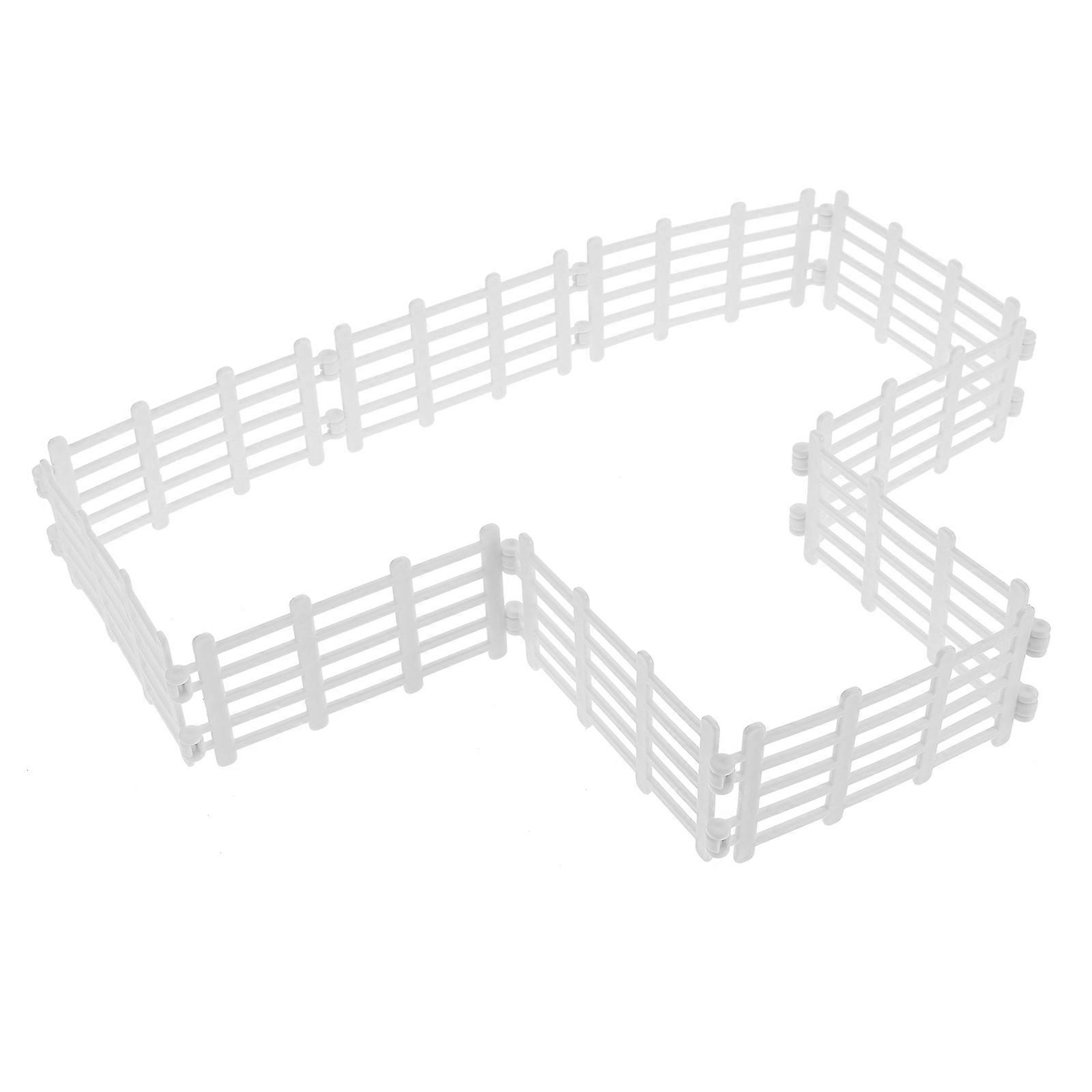 Kids Farm Fence Mini Farm Accessory Small White Pp Rectangular Realistic Design For Diy Projects 50Pcs