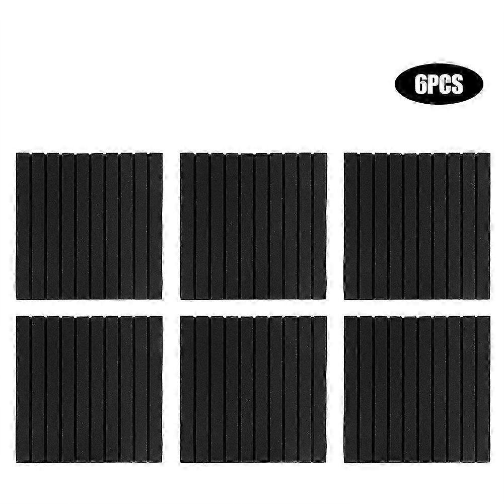 6Pcs Strip Shape Foam Engineering Acoustic Panels for Studio Soundproofing in Black, 50*50*5cm