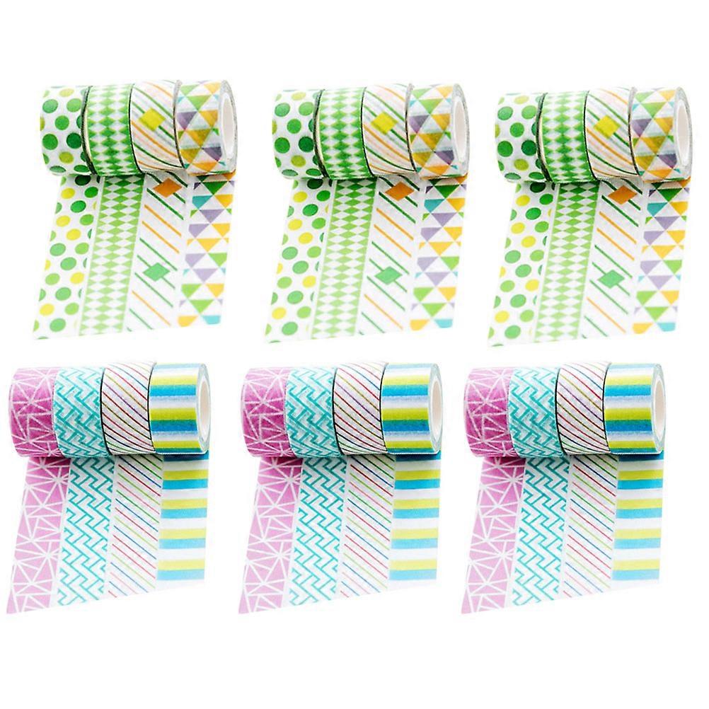 Blank Washi Tape Set Scrapbooking Accessories Journaling Tape Non-damaging Adhesive 24 Rolls
