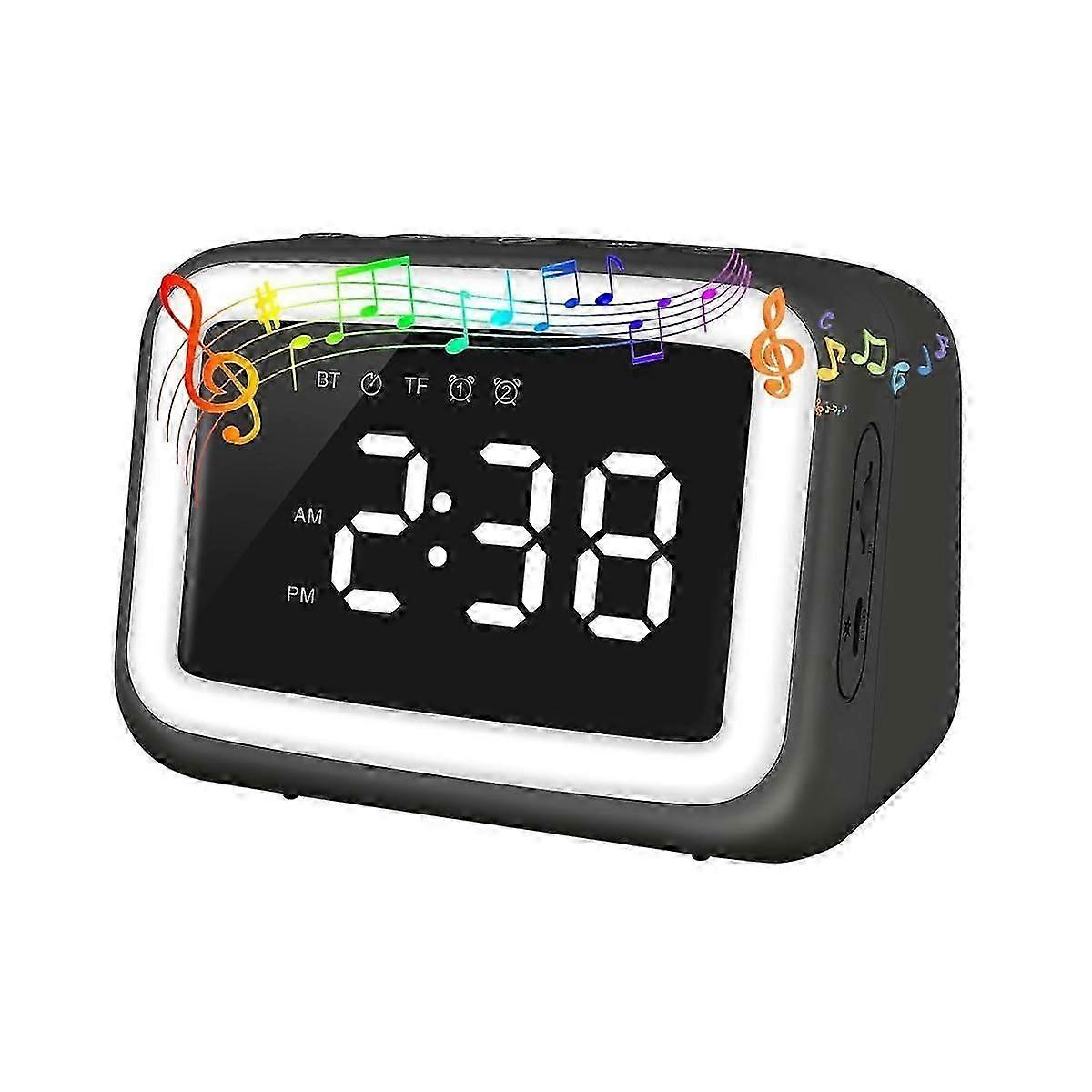 Kids Alarm Clock with Bluetooth Speaker for Bedroom, Ok to Wake Alarm Clock for Kids with Dimmable