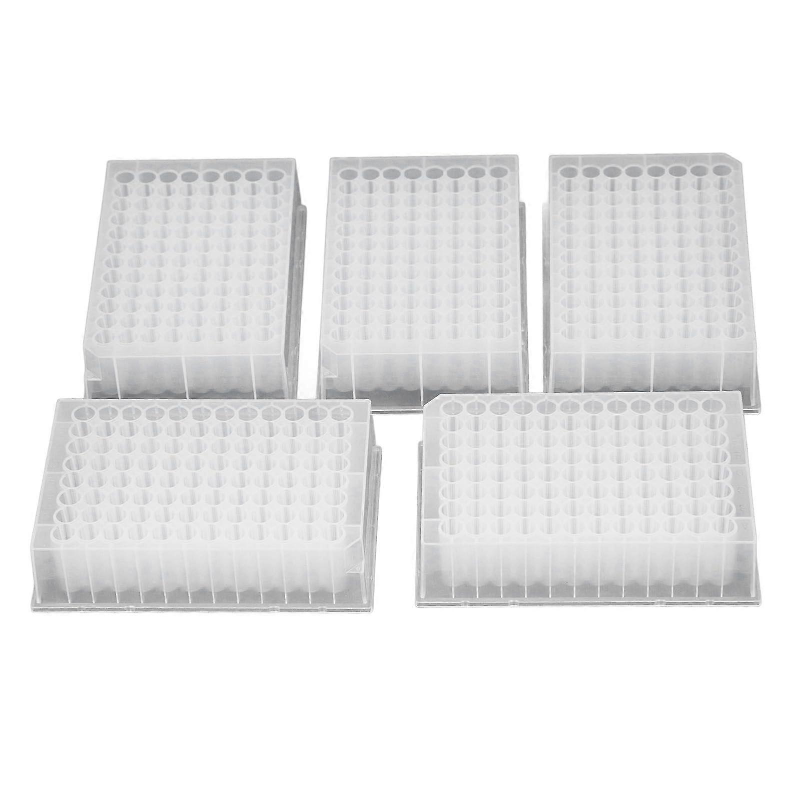 5 Pack Deep Well Storage Plate, Deep Well Microtitration Plate for Laboratory, Classroom or Home Use, 32mm Height, 96 Round Holes