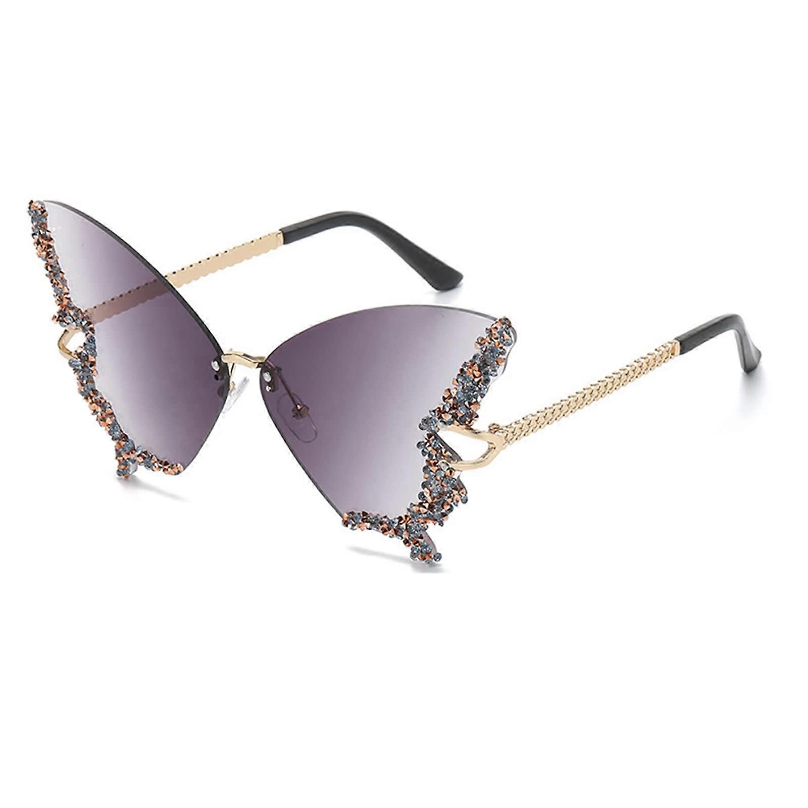 Butterfly Sunglasses For Women Small Face Gradient Gray Cat Eye