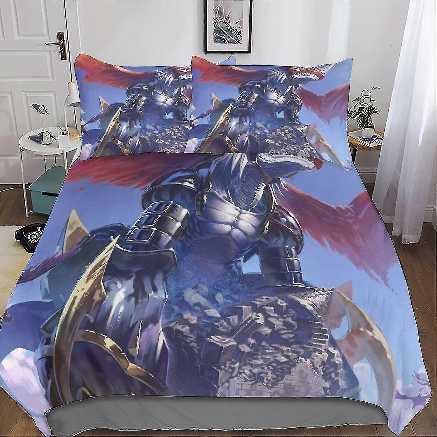 Digital Monster 3D Print Duvet Cover Bedding Set, 3 Pieces with Zipper Closure Soft Microfiber for Certain Brand