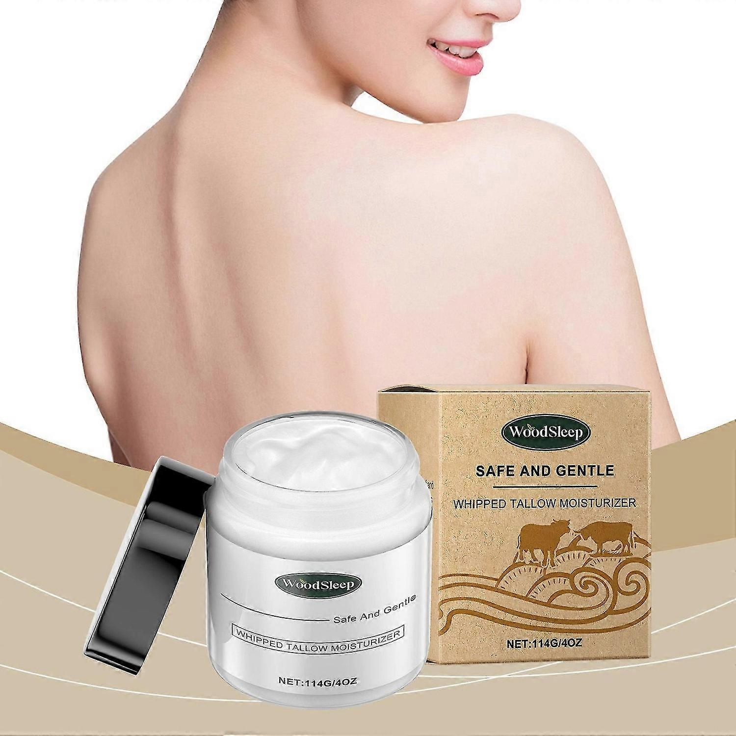 Beef Tallow for Face & Body - Whipped Tallow Moisturizer - Beef Tallow Nourishing Body Cream for Ski
