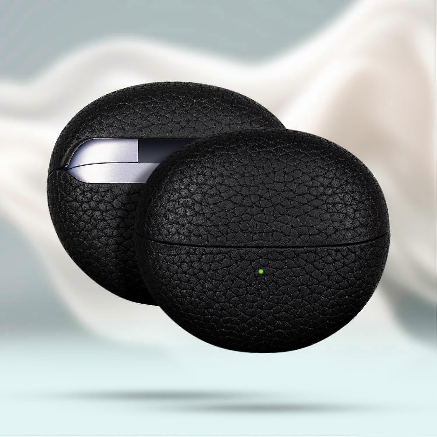 Litchi Print Leather Bluetooth Headset Protective Case For Huawei FreeClip