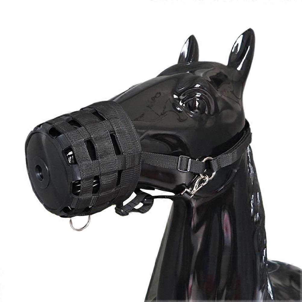 Horse Grazing Muzzle Comfort Lined Heavy Duty Waffle Nylon Equestrian Equipment with Hook and Loop Fastener Halter