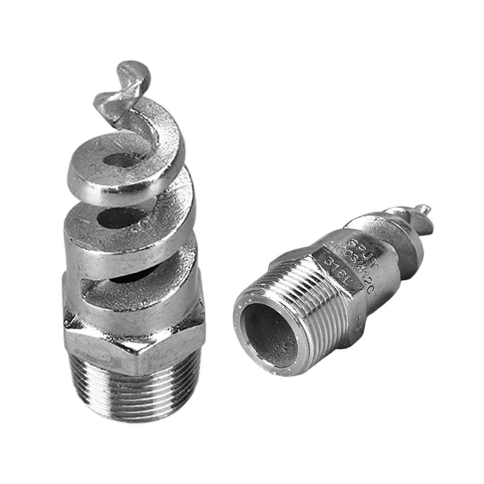 Gas-Cooling Spiral Cone Atomizer Nozzle - 316L Stainless Steel, DN15, 2-Pcs, Dust Removal, 4 Points