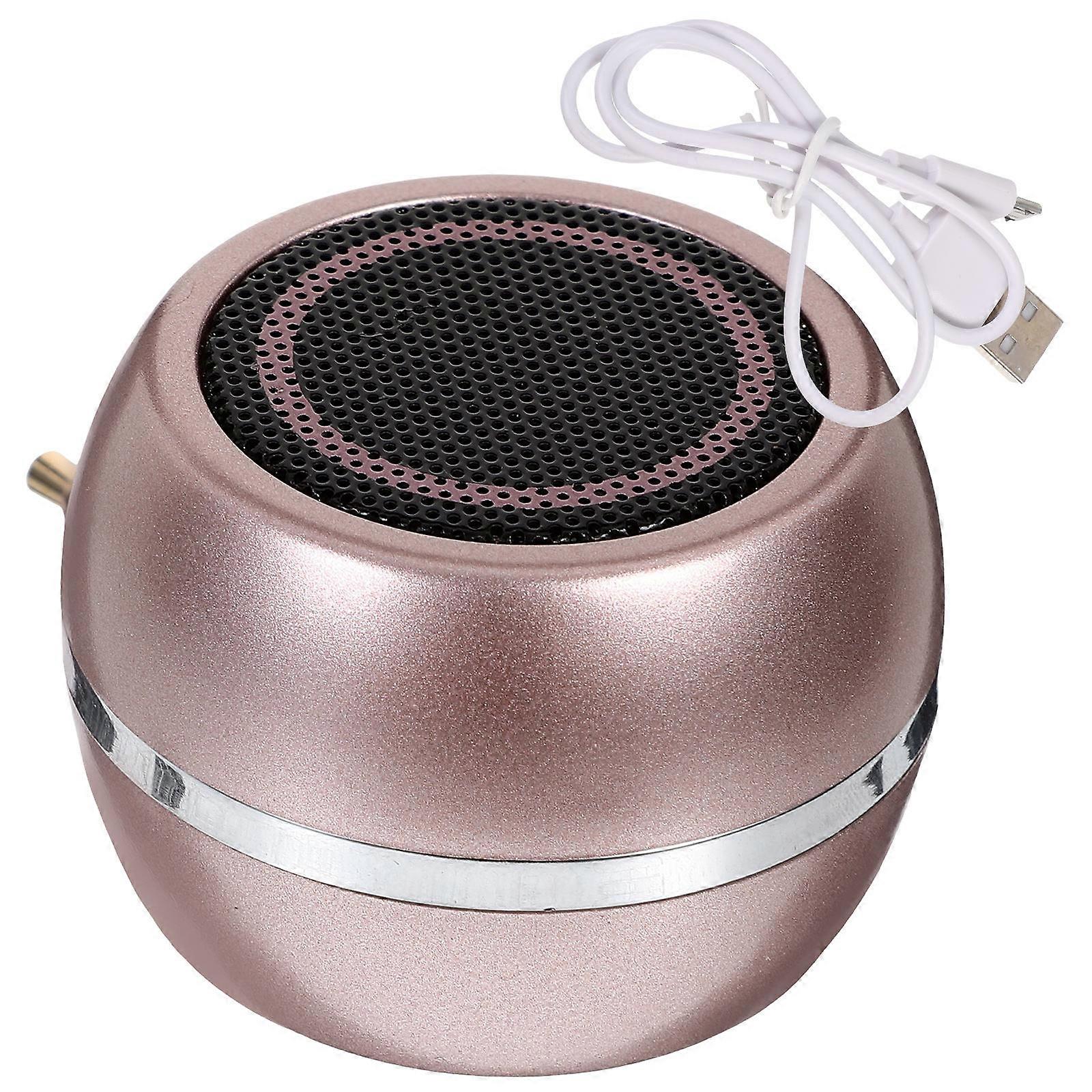 Wired Speaker with 3.5mm AUX Input Pink Plastic Home Use Mini Speaker with Builtin Battery