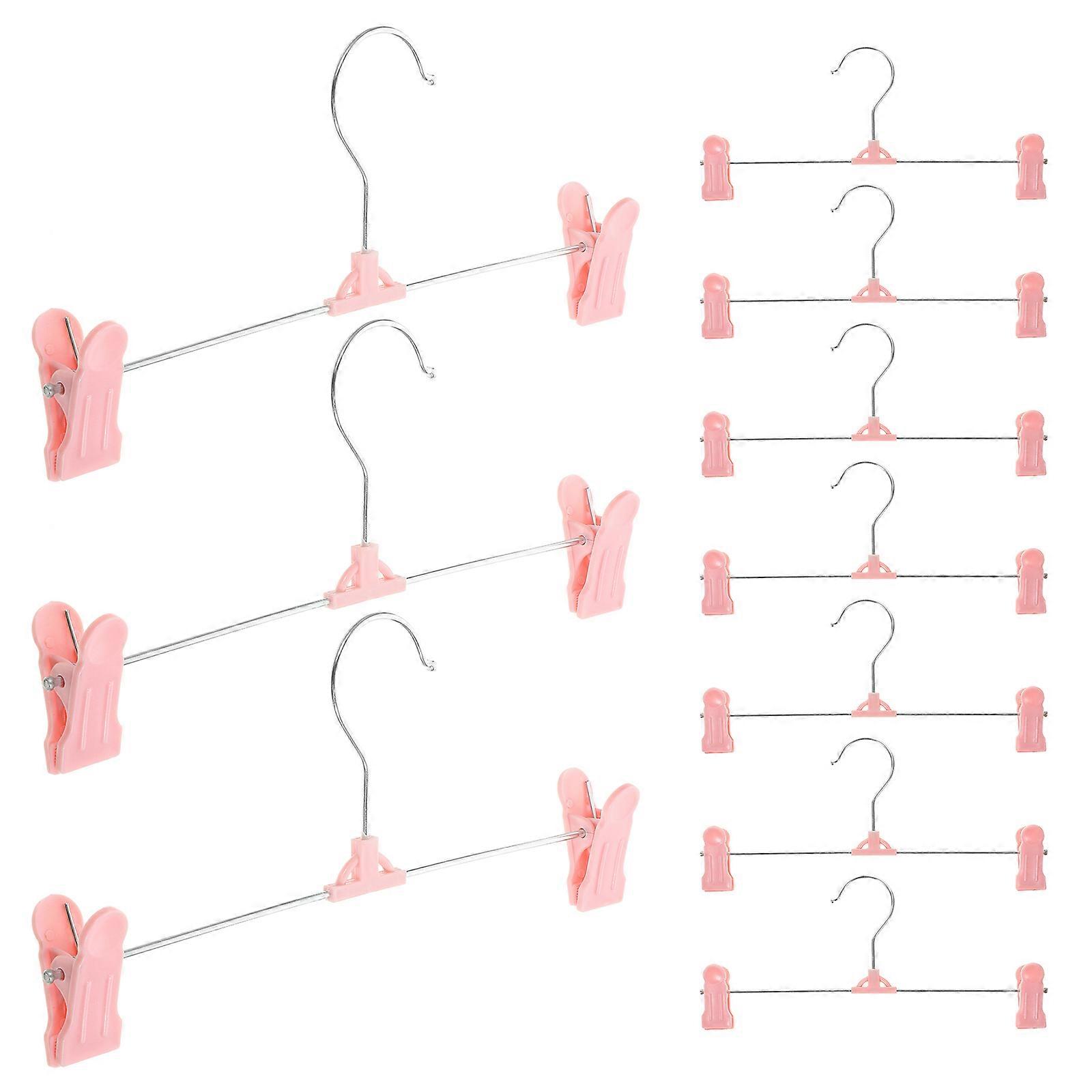 Adjustable Plastic Pants Hangers with Clips – Space Saving Wardrobe Organization, Non Slip Design for Pants, Skirts, Jeans, Scarves, and Ties –