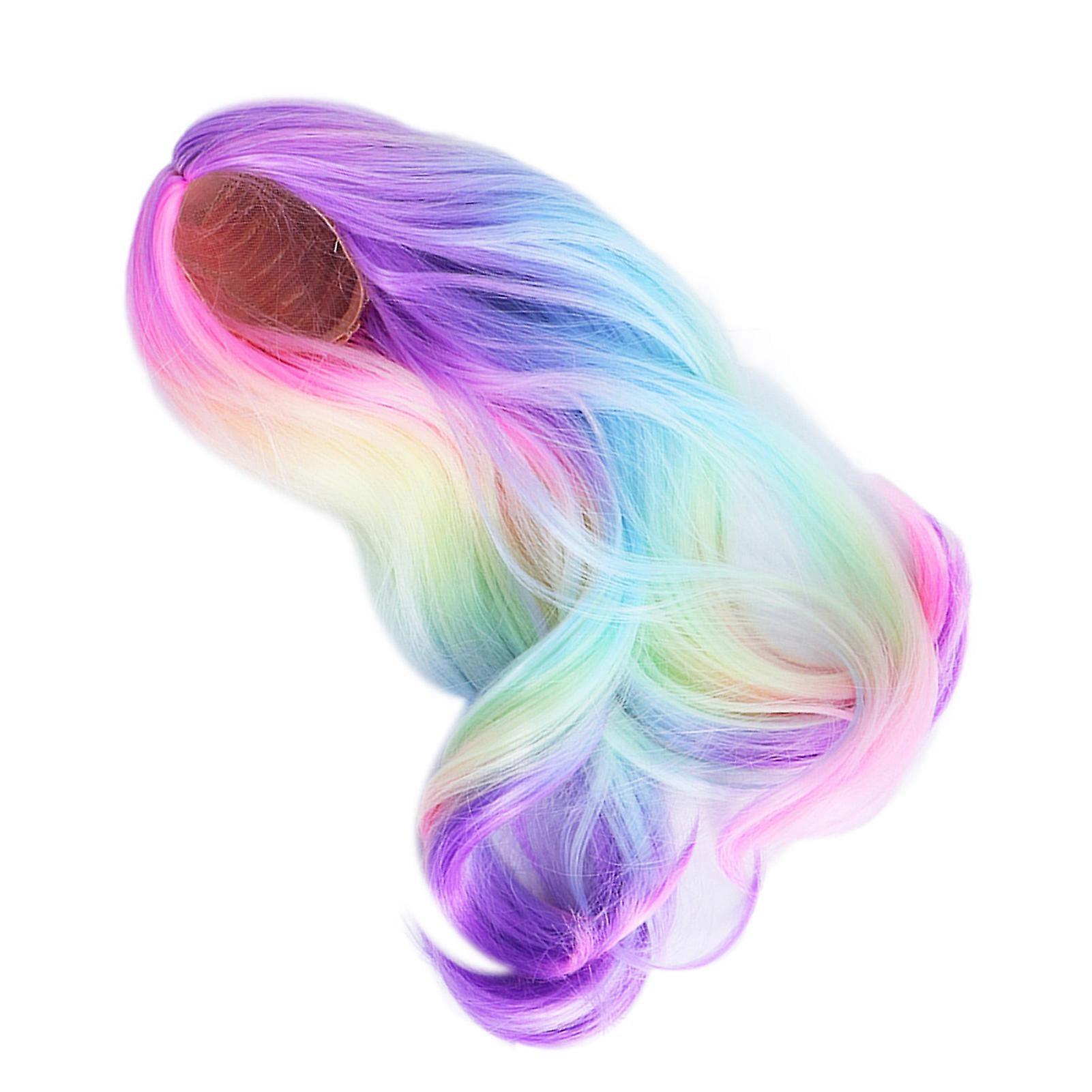 Ball Joint Doll Wig Gradient Color High Simulation Soft Supple 1:3 Doll Wig for 21‑24cm Head Circumference Dolls Iridescence