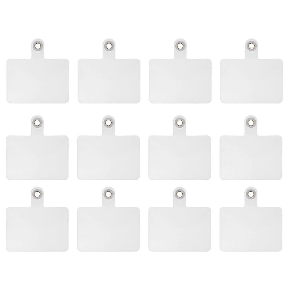 Tether Tab Patches Cell Phone Lanyard Anchor Rectangular Metal Ring Connecting Anti-Stress 6x5.5cm 12Set