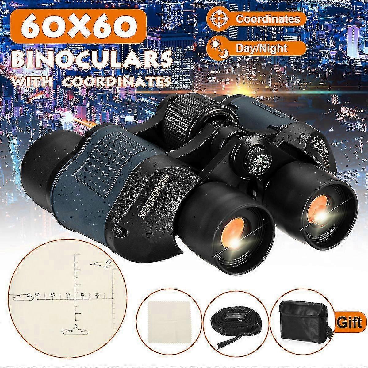 Binóculos de caça hd 60x60 3000m Telescópios Impermeáveis