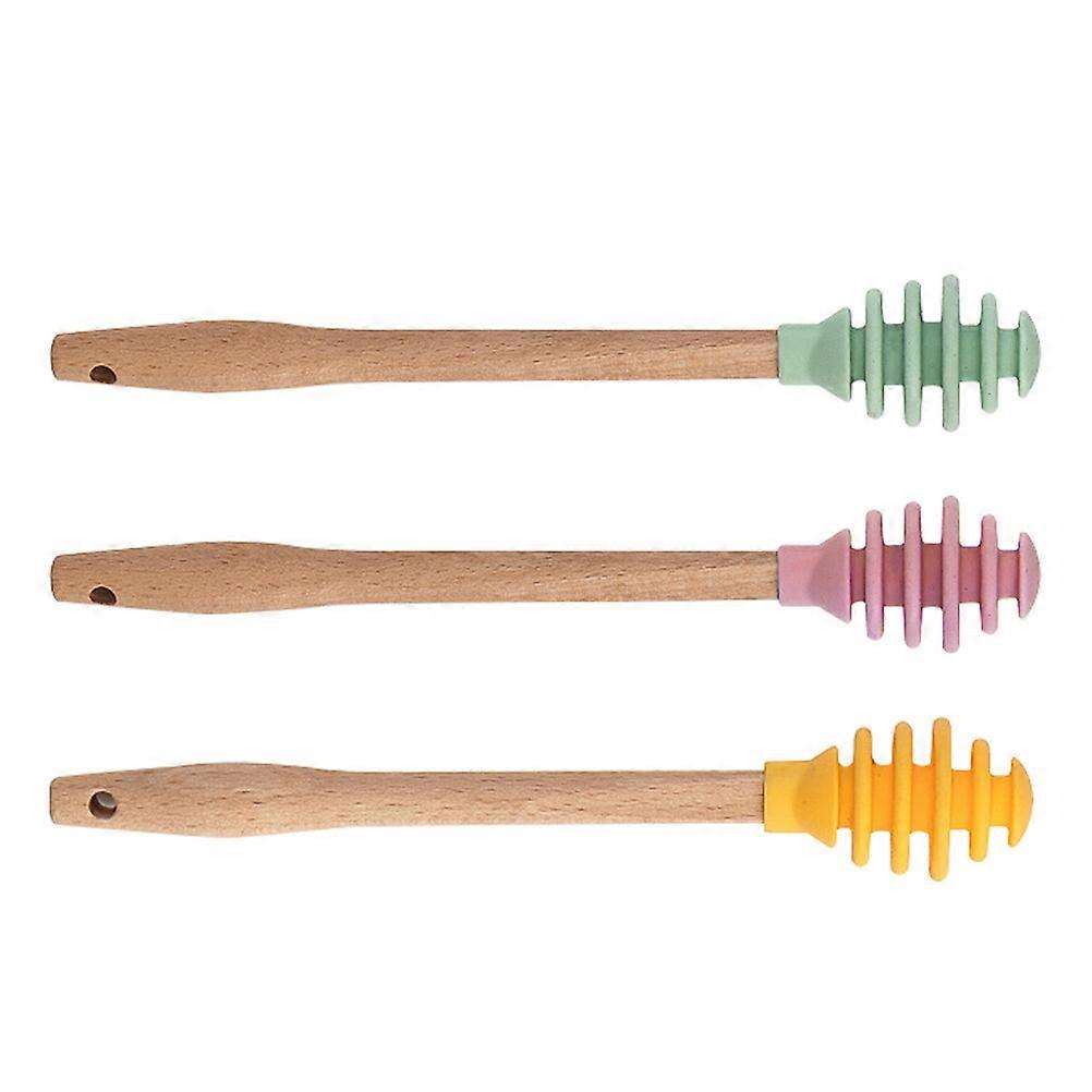 Honey Dippers Sticks Pastry Chef Suitable For Viscous Substances Green 3Pcs