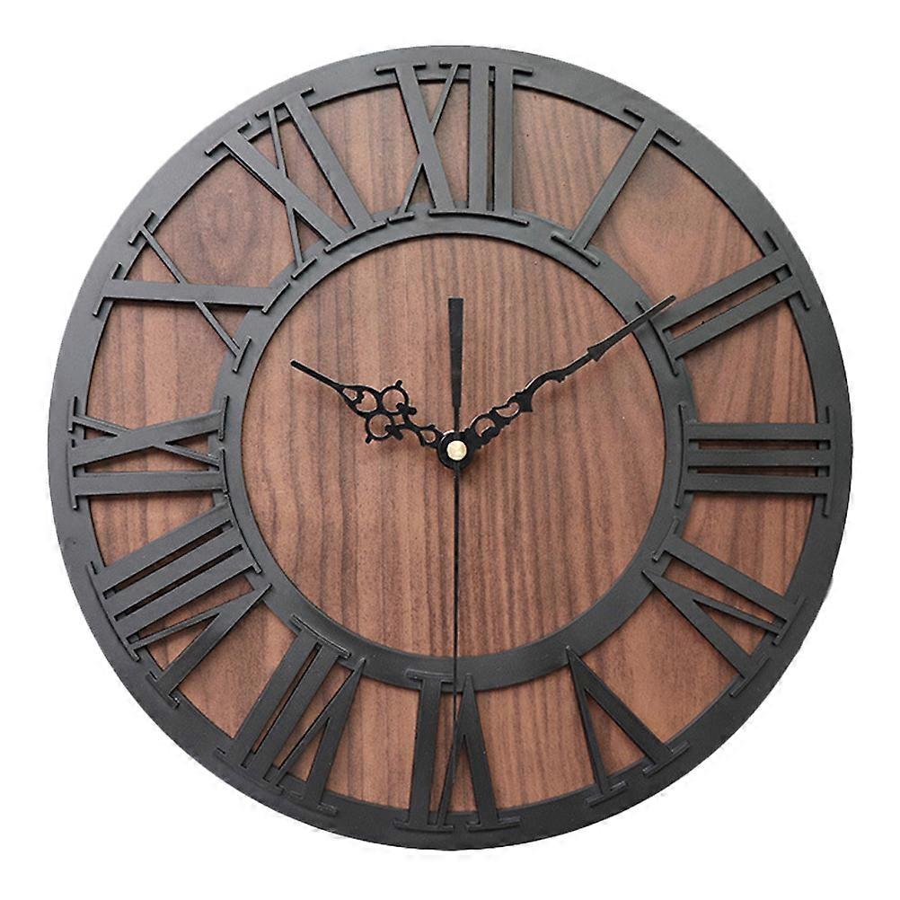 Creative Wall Clock with Roman Numerals for Decoration Easy to Install and Remove Acrylic Black