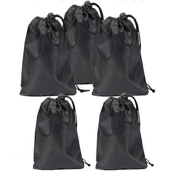 Storage bags with drawstring 5-pack 3340 cm Black