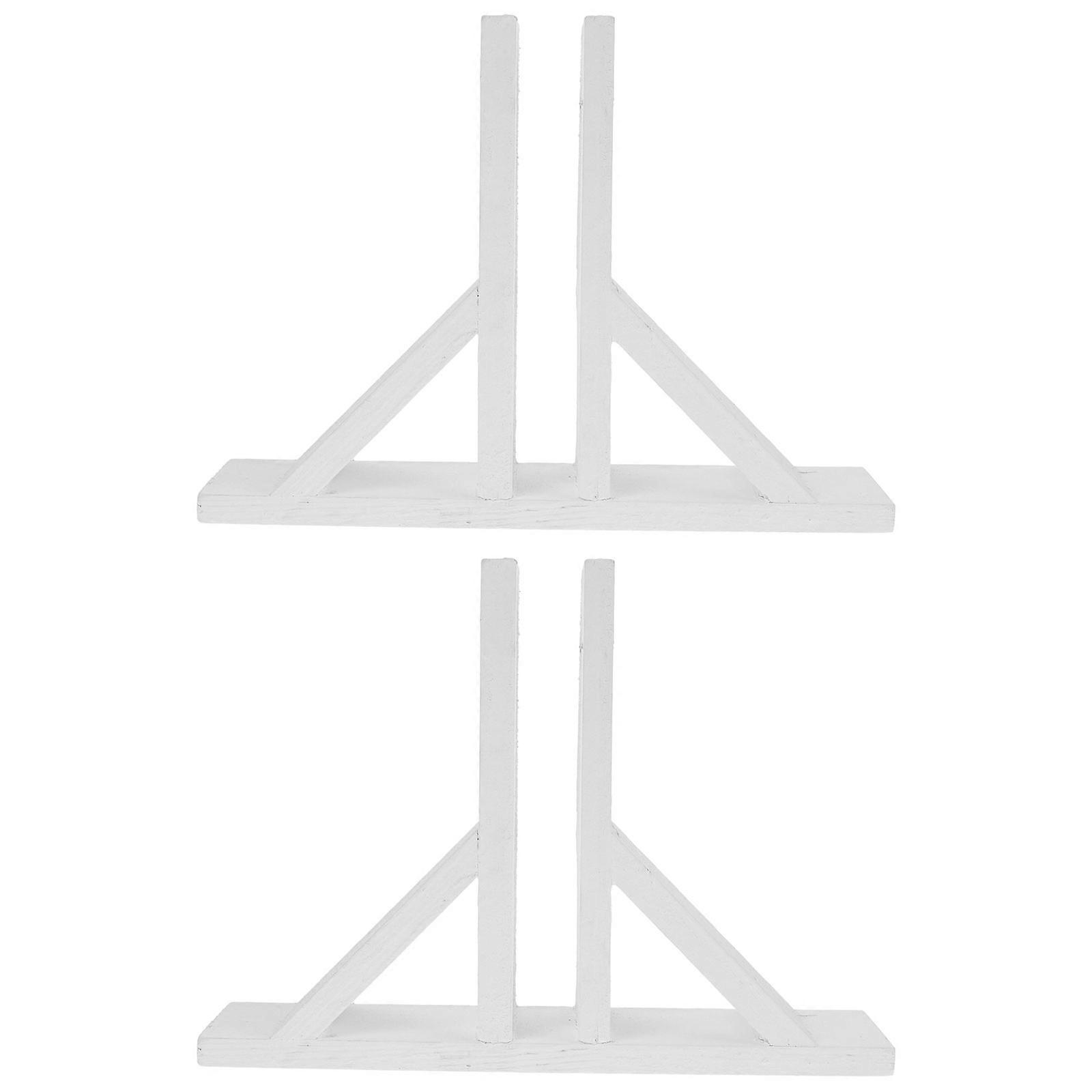 Wood Fence Post Base for Anti-tipping Garden Support Holder in White 2 Pieces Practical for Daily
