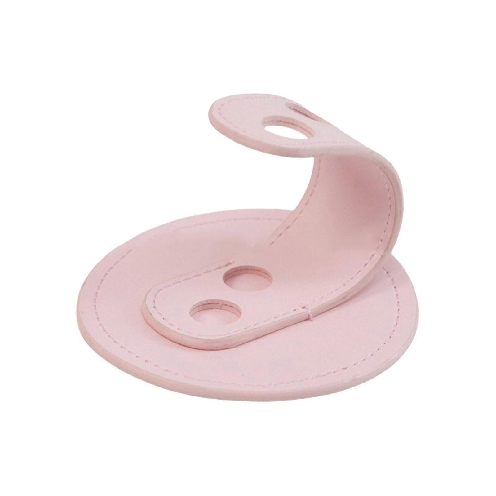 Classy Leather Pen Organiser - Vertical Single Pen Stand with Non-Slip Base (Pink)