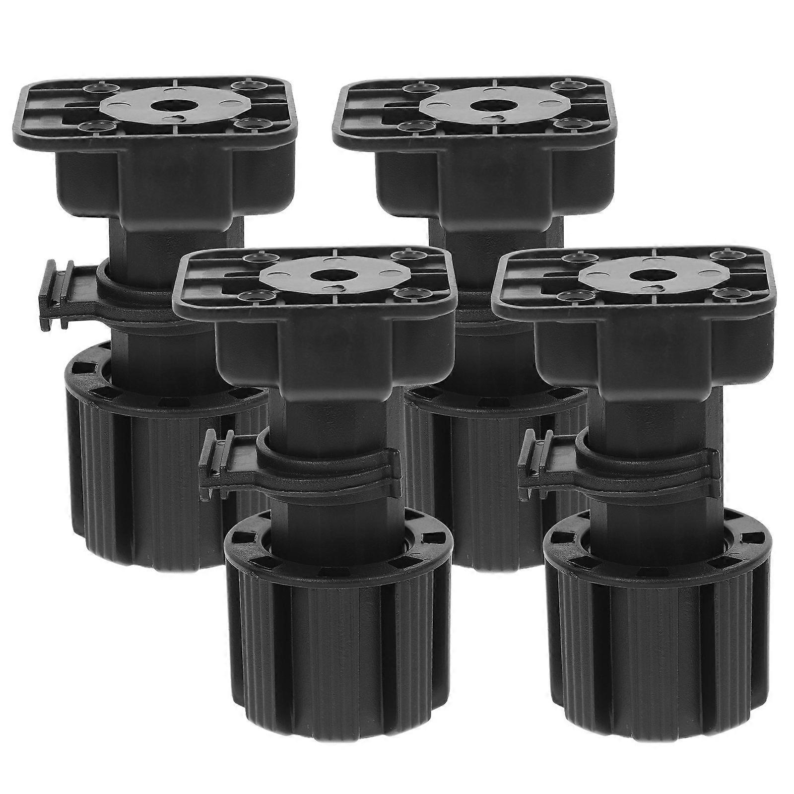 Adjustable Plastic Furniture Legs with Strong Support for Home Use Black PP Material 4pcs