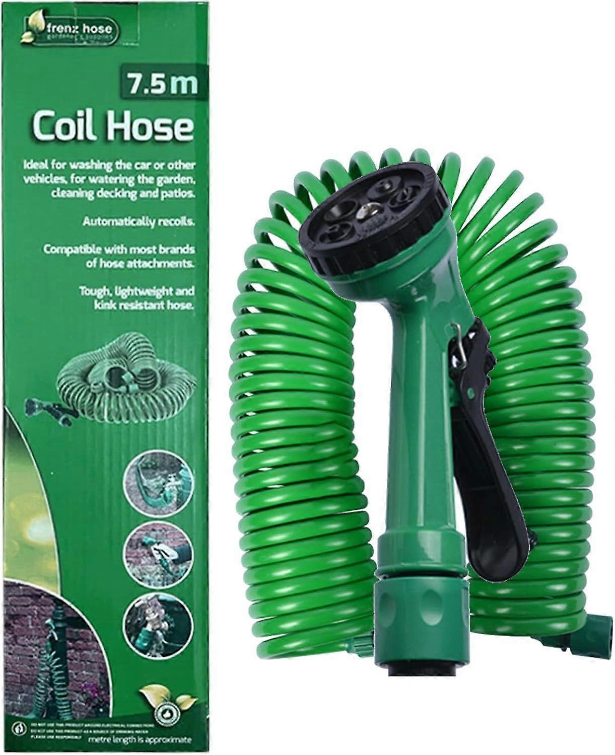 Garden Hose Spiral Hose, Garden Hose with Shower, Flexible Water Hose for Garden Shower with 8 Function Showers, Shower Head Garden Watering for Car W