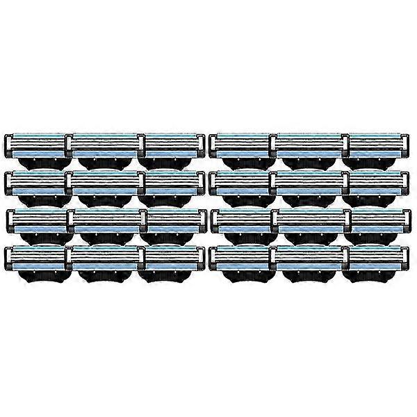 24pcs razor blade refills, manual 3-blade, 3pcs refills for men