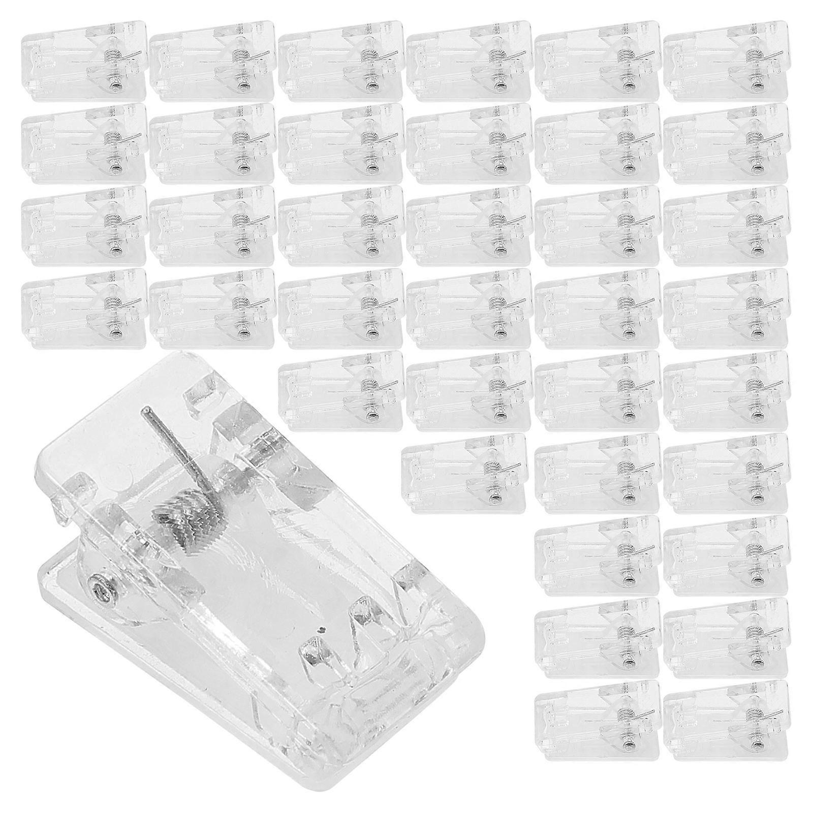 Adhesive Plastic Clips 50Pcs Clear Miniature Photo Clips Designed For Factory Workers And Nurses 2.50X1.20X1.20CM Self-Adhesive Fixing Small Items