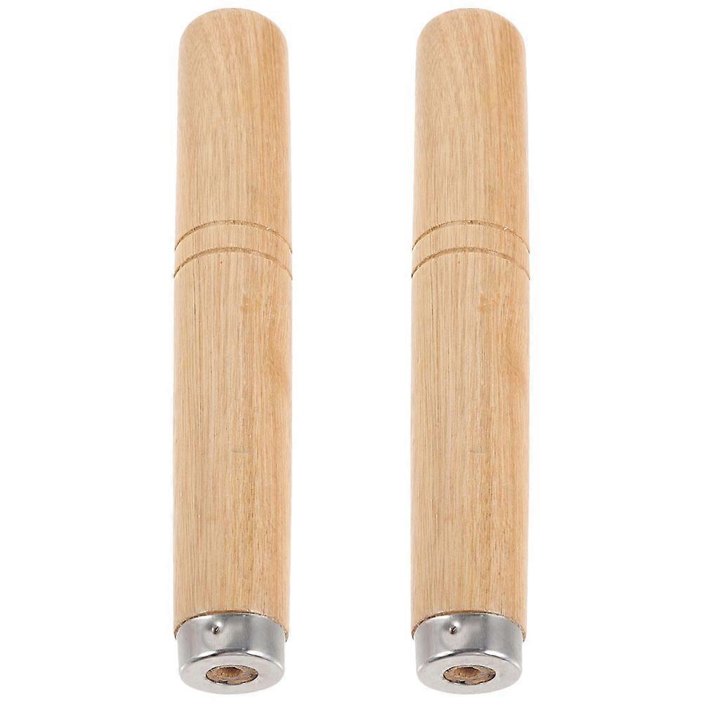 Replacement Wood Handle Iron Material Rectangular Shape Easy Replacement Home Cooks 2Pcs