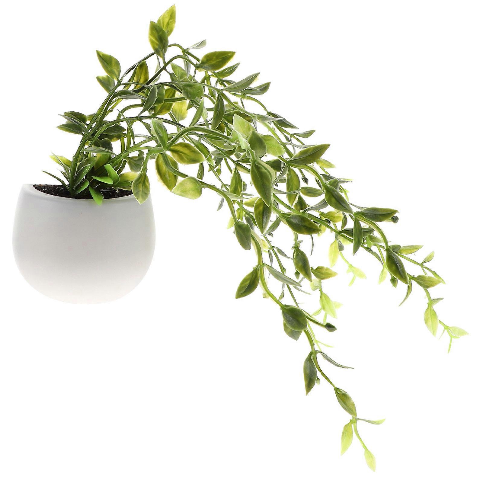 Artificial Bonsai Refrigerator Magnet Simple Design Note Holding Kitchen Use 1Pack Green Decoration