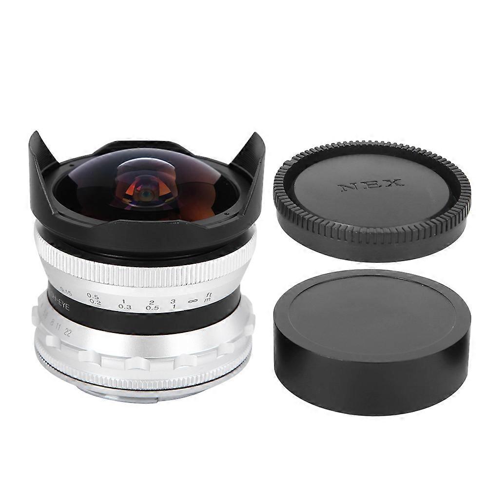 7.5MM F2.8 Fisheye Mirrorless Camera Lens Upgrade Optimize Imaging Brass E/NEX Mount for Sony A5000/A6000/A6300/A6500 A7/A7R/A7II/A7RIISilver