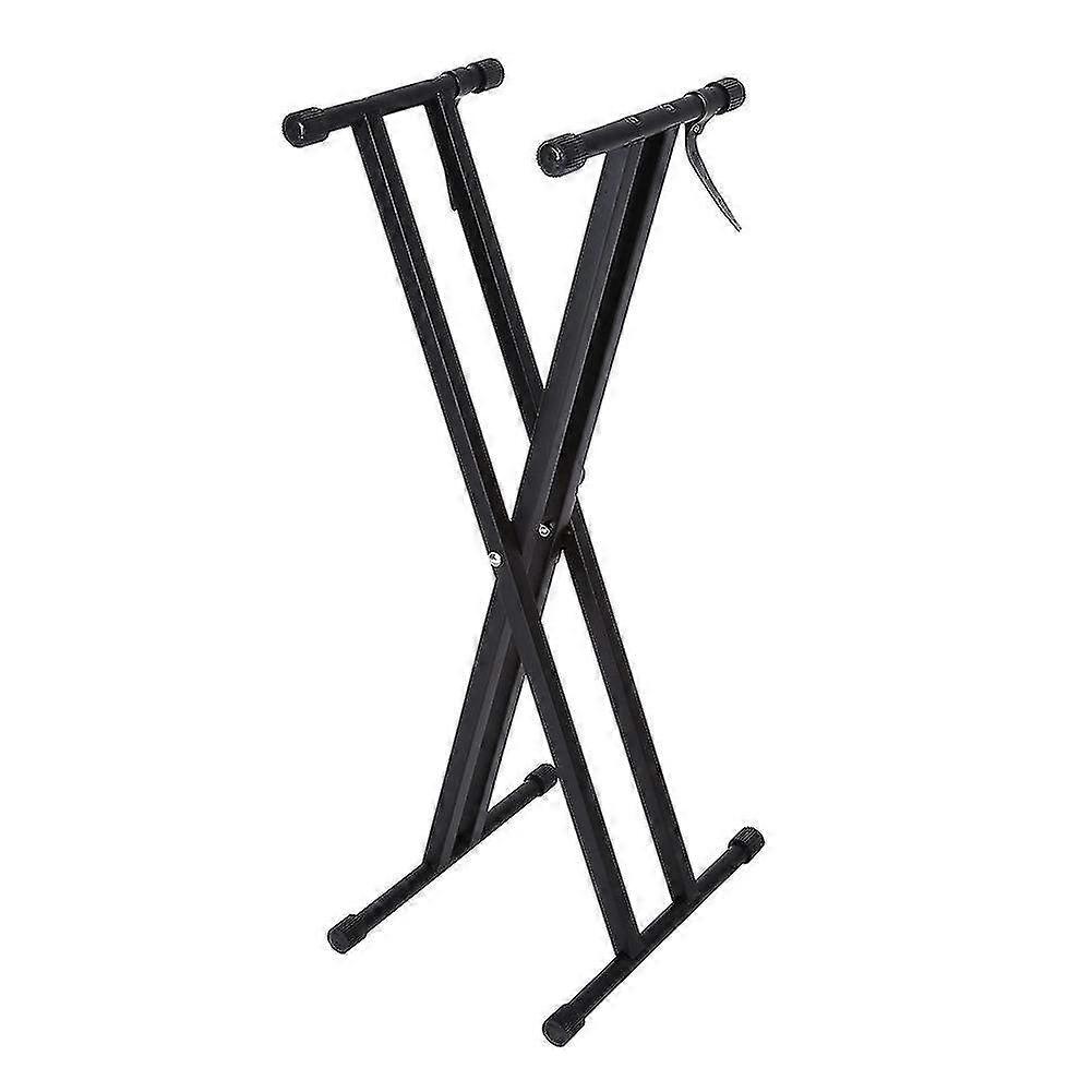 Adjustable Height X-Style Keyboard Stand with Double Bracing - Portable Electric Organ Holder for Music Performance
