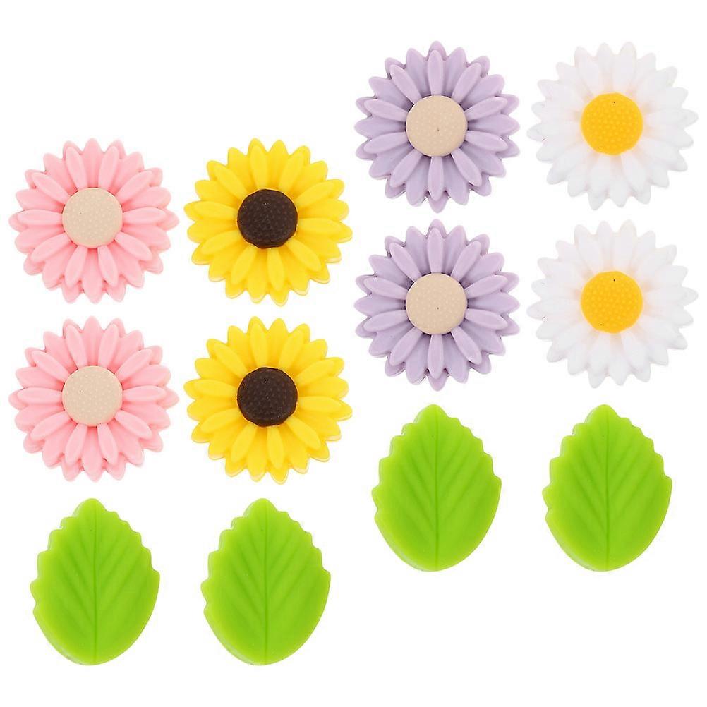 Daisy Shaped Knitting Needle End Protectors Yellow Daisy For Knitting Craft Sewing Projects 12Pcs
