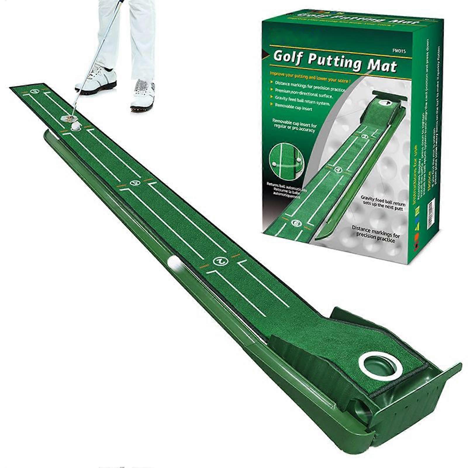 Golff PuttingMatte – Portable Golf Practice Mat with Alignment Guides and Ball